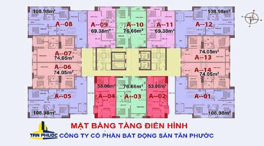 Mặt bằng điển hình căn hộ Tân Phước Quận 11