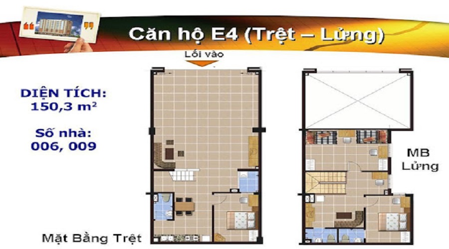 Thiết kế căn hộ E4 dự án Bàu Cát 2