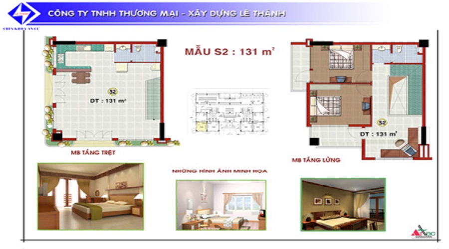 Thiết kế mẫu S2 131m2 căn hộ Lê Thành An Lạc