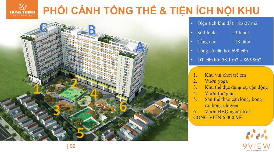 Tiện ích nội khu căn hộ 9 View Tăng Nhơn Phú Quận 9