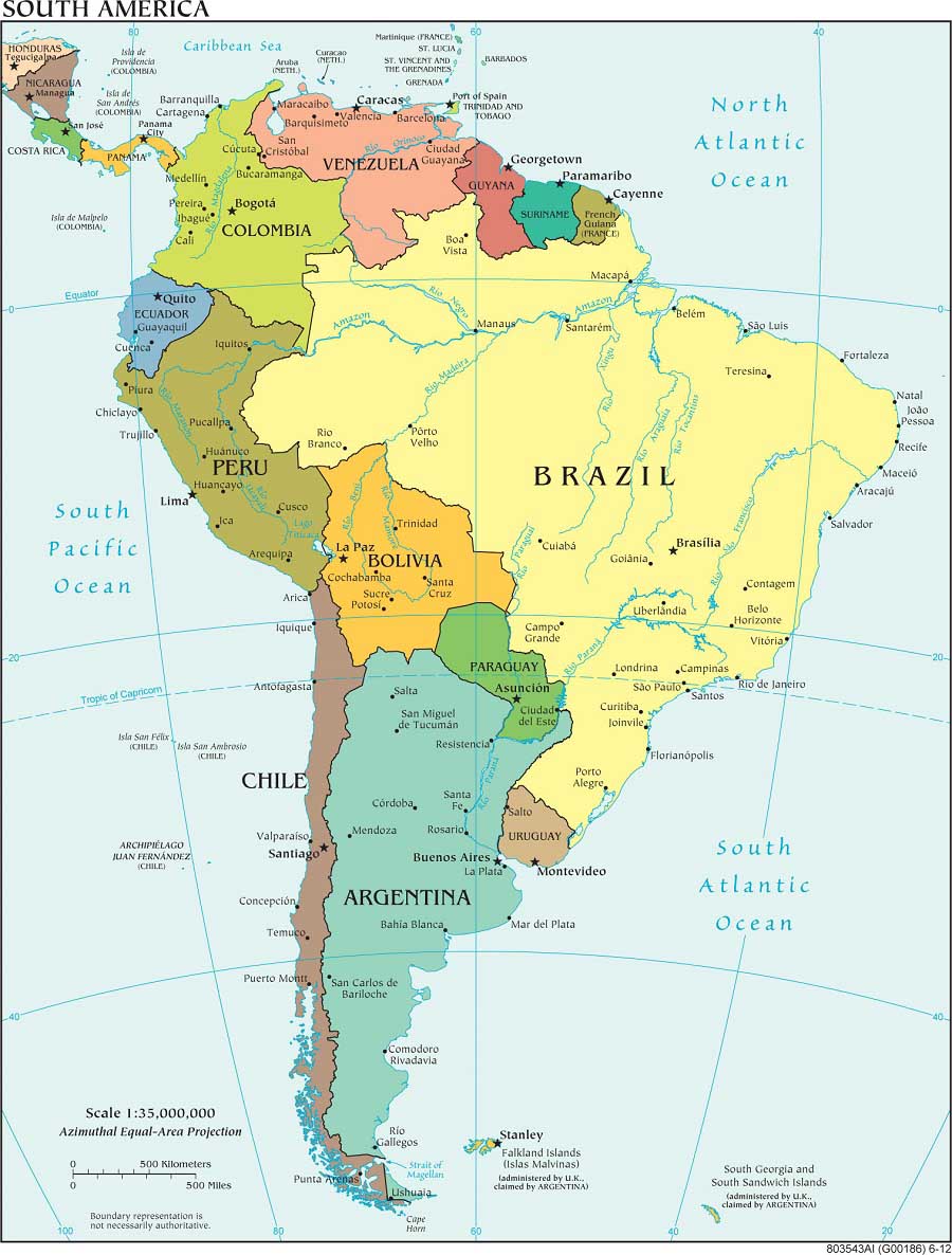 Bản đồ Châu Nam Mỹ