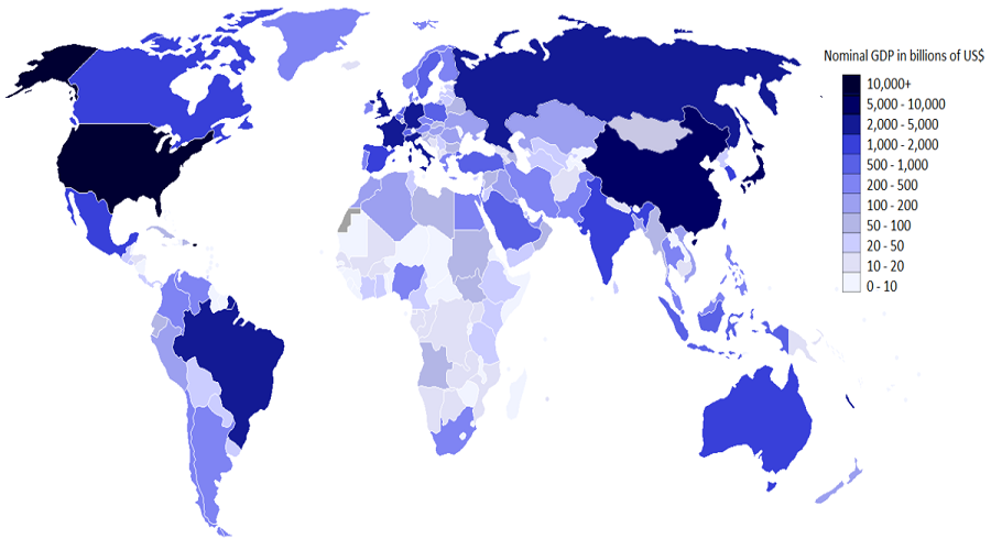 Bản đồ thế giới theo GDP 2011