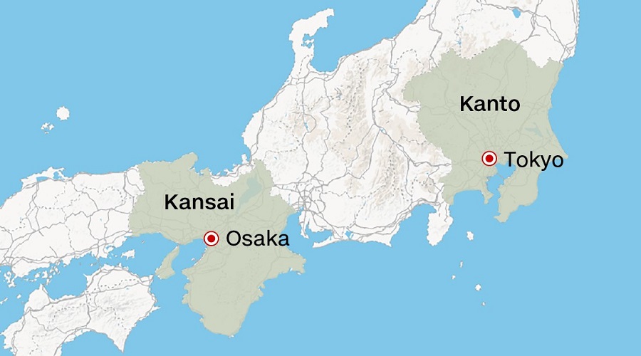 Bản đồ vùng Kansai (Kinki)