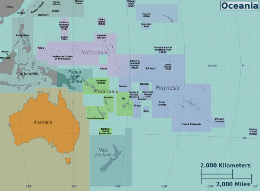 Bảng đồ Châu Úc (châu Đại Dương)