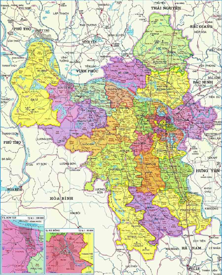 Vị trí địa lý và đơn vị hành chính Thành phố Hà Nội