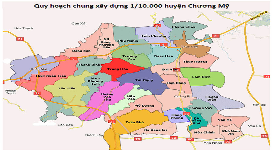 Bản đồ hành chính huyện Chương Mỹ Hà Nội