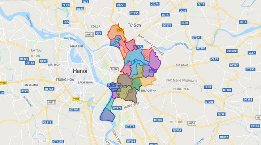 Bản đồ hành chính huyện Gia Lâm Hà Nội