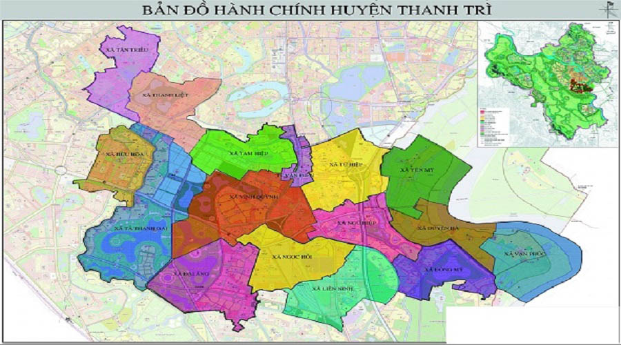 Bản đồ hành chính huyện Thanh Trì Hà Nội