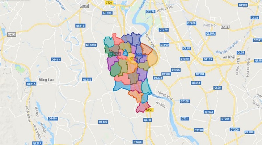 Bản đồ hành chính huyện Thường Tín Hà Nội