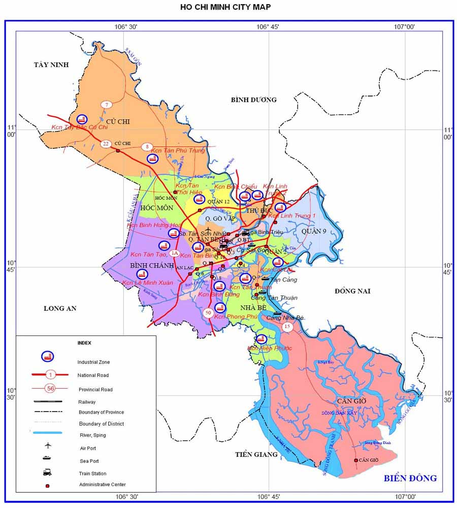 Bản đồ hành chính thành phố Hồ Chí Minh