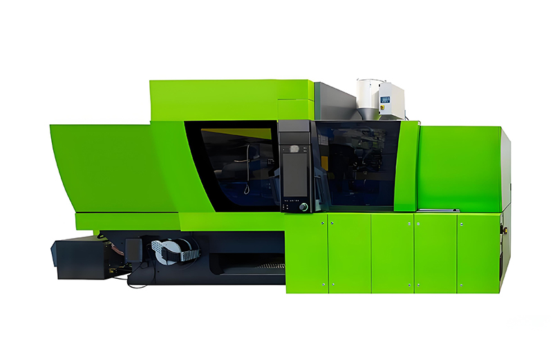 Modern injection molding machine showing the key components used in plastic injection molding