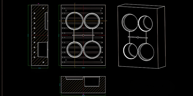 Precision machined injection mold cavity showing dimensional accuracy