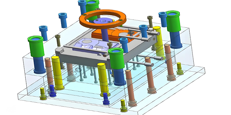 Mating mold components showing precise fit tolerances